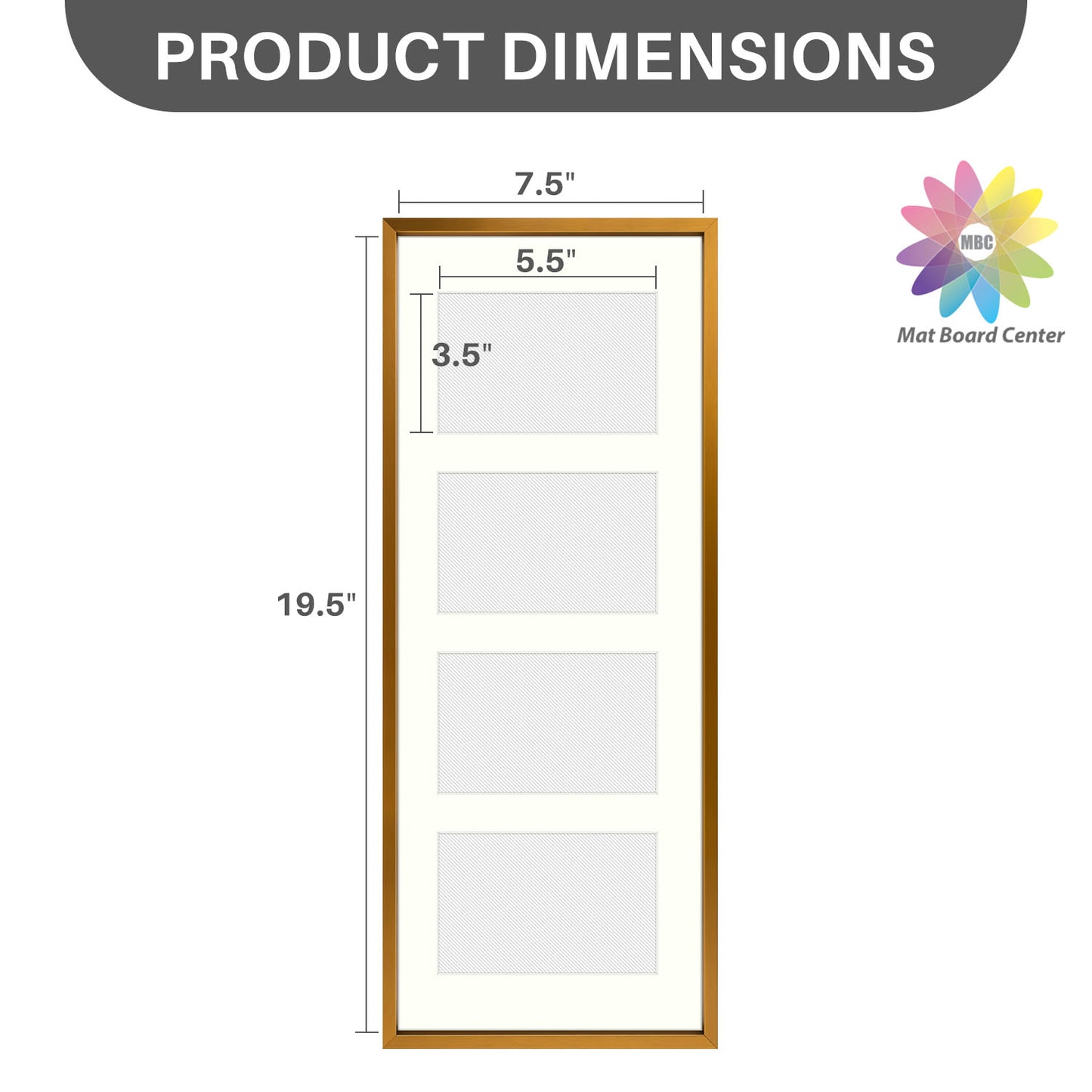 8x20 Aluminum Collage Picture Frame for Four 4x6 Photos (6 Pcs Per Box)