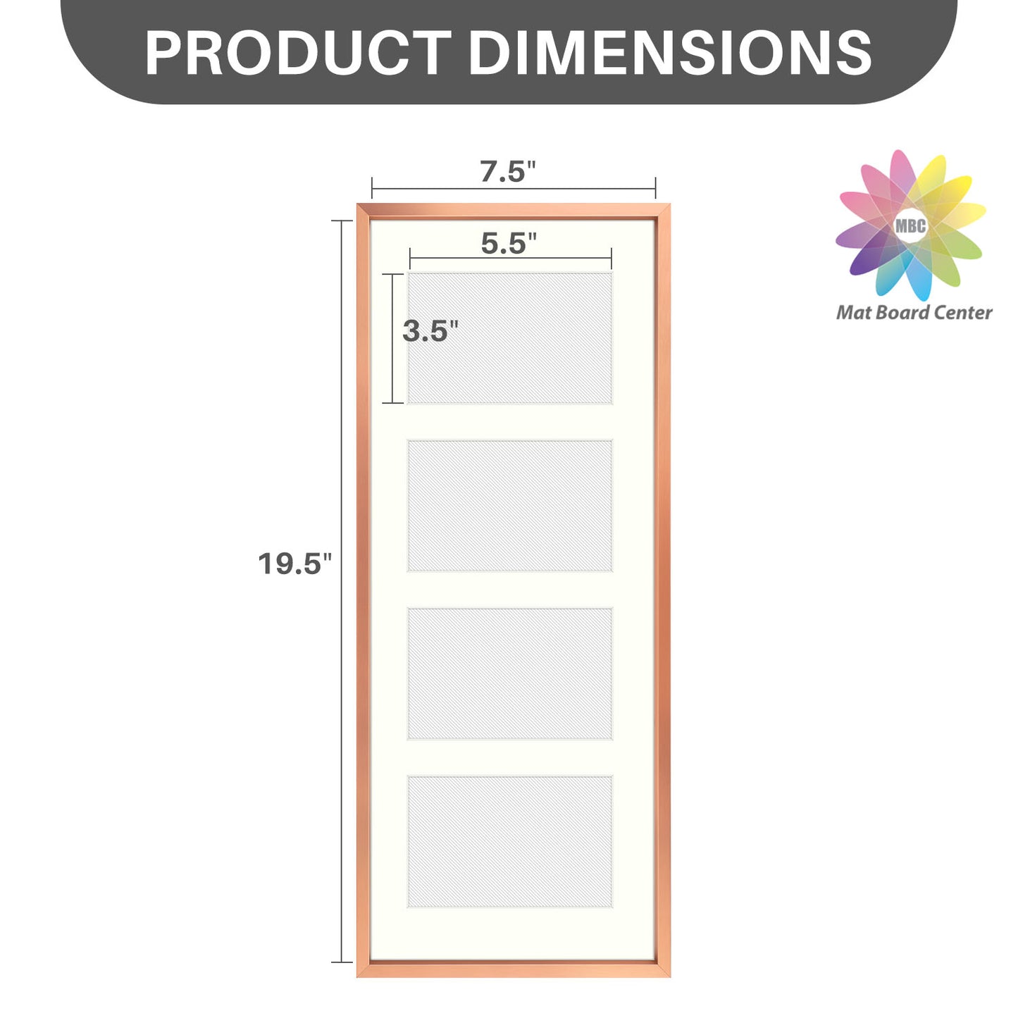 8x20 Aluminum Collage Picture Frame for Four 4x6 Photos (6 Pcs Per Box)