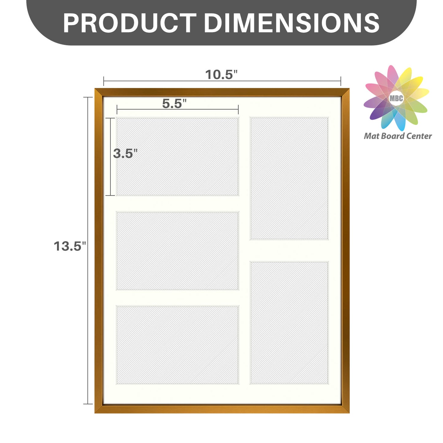 11x14 Aluminum Collage Picture Frame for Five 4x6 Photos (6 Pcs per Box)