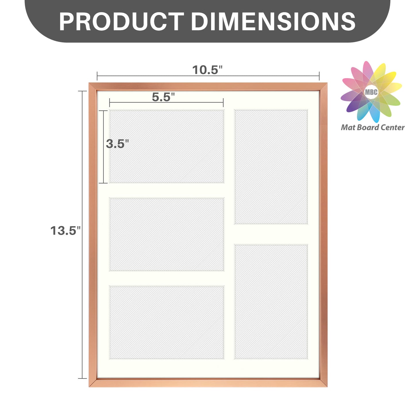11x14 Aluminum Collage Picture Frame for Five 4x6 Photos (6 Pcs per Box)