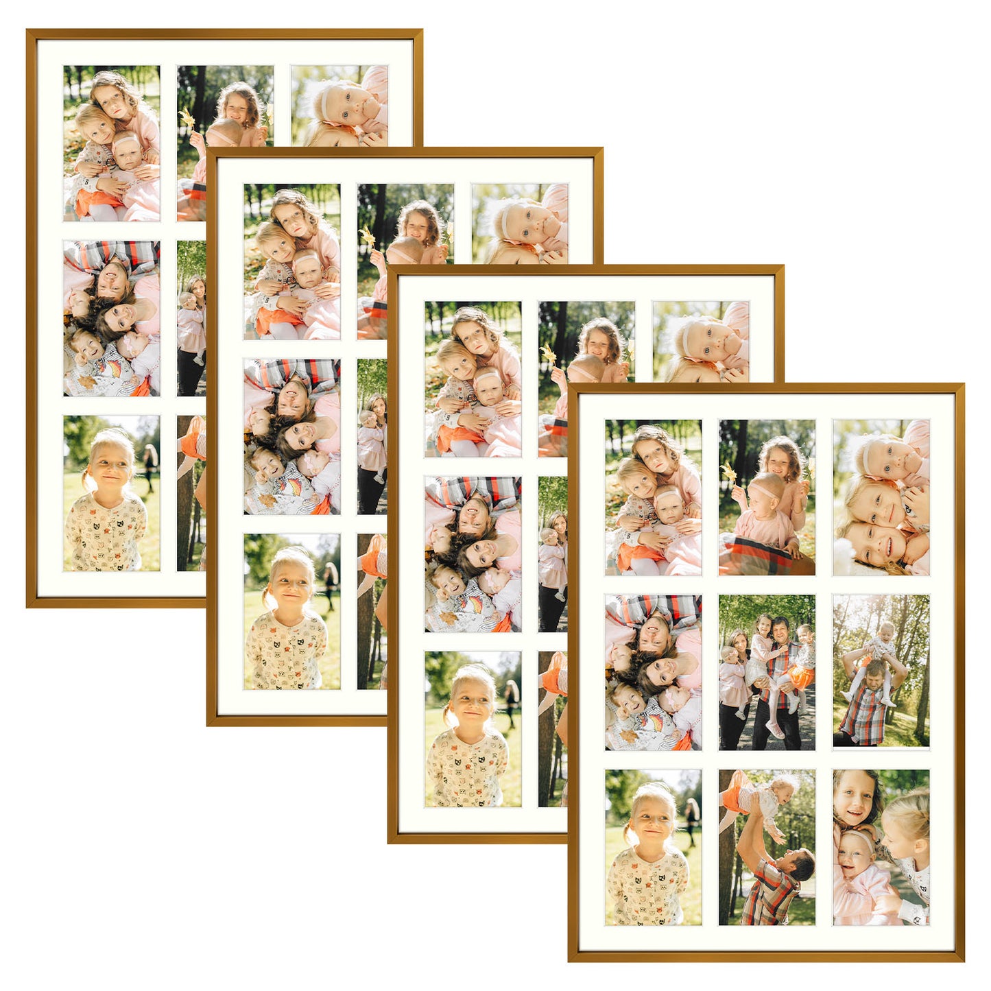 13.6x19.7 Aluminum Collage Picture Frame for Nine 4x6 Photos (4 Pcs per Box) Bronze