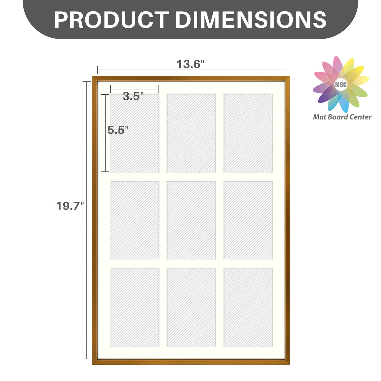 13.6x19.7 Aluminum Collage Picture Frame for Nine 4x6 Photos (4 Pcs per Box)