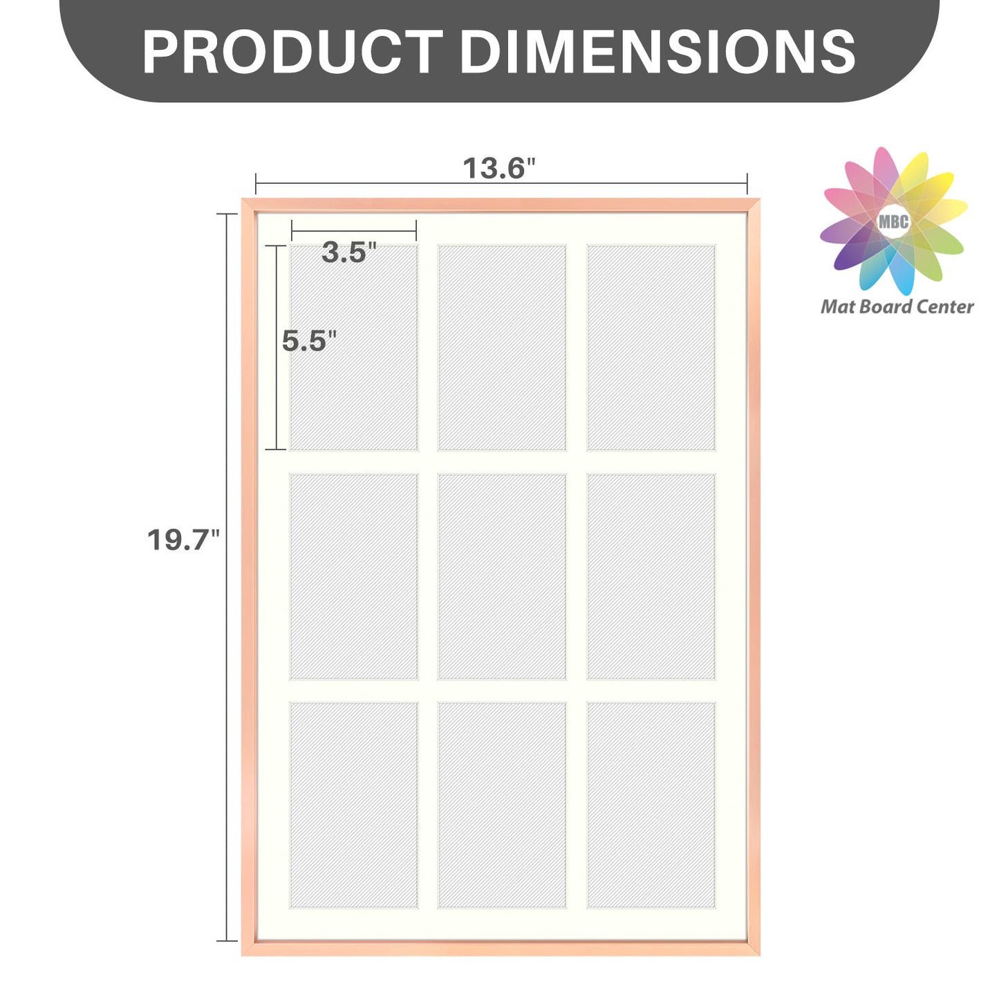 13.6x19.7 Aluminum Collage Picture Frame for Nine 4x6 Photos (4 Pcs per Box)