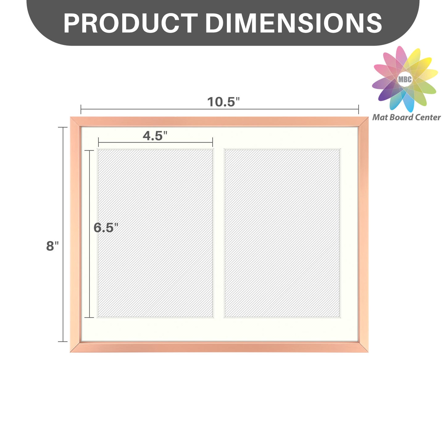 8.5x11 Aluminum Collage Picture Frame for Two 5x7 Photos (8 Pcs per Box)