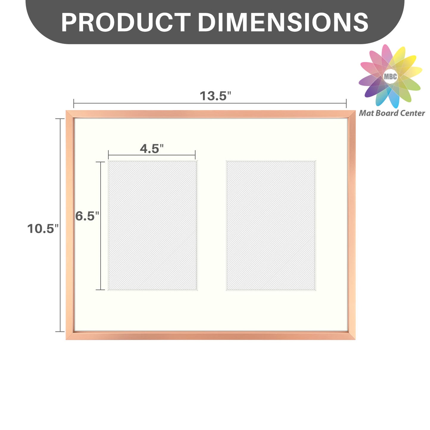 11x14 Aluminum Collage Picture Frame for Two 5x7 Photos (6 Pcs per Box)