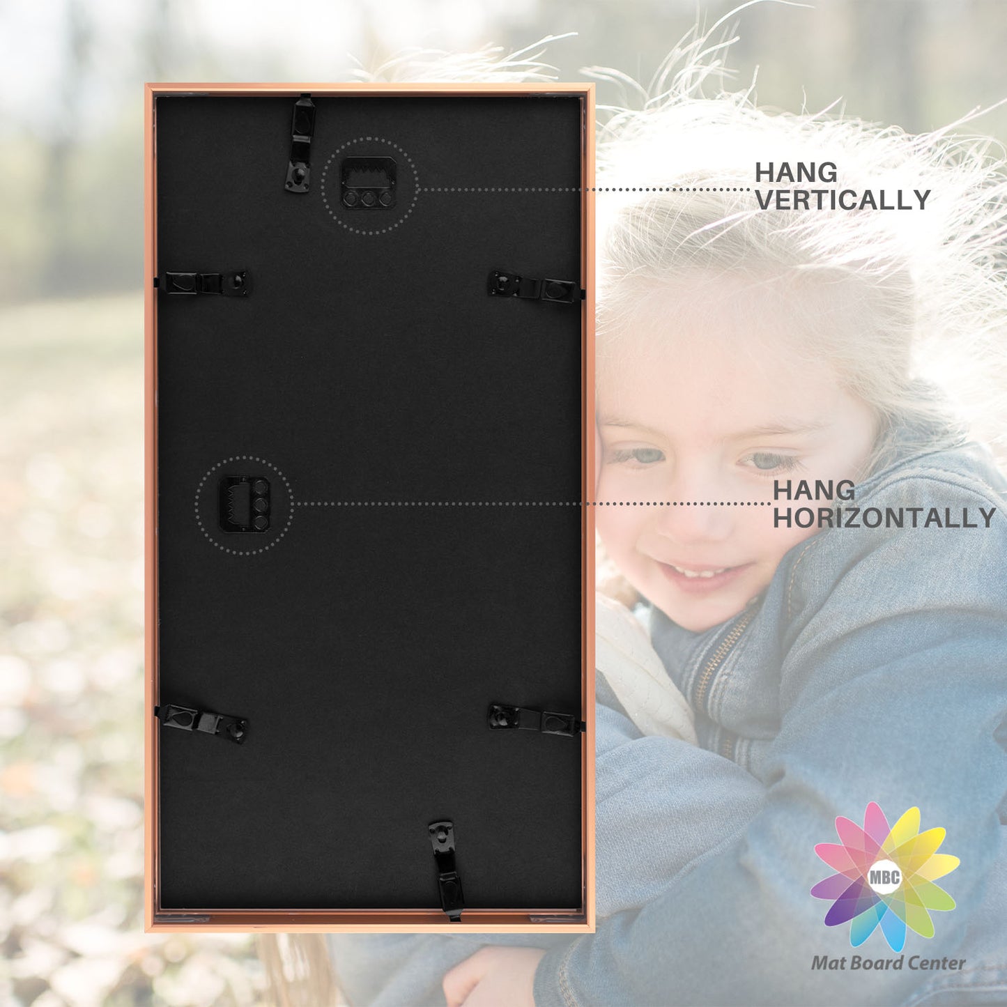 8.5x16.3 Aluminum Collage Picture Frame for Three 5x7 Photos