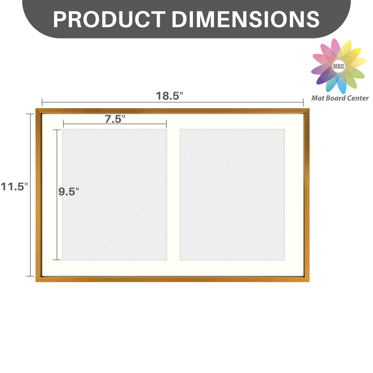 12x19 Aluminum Collage Picture Frame for Two 8x10 Photos (6 Pcs per Box)