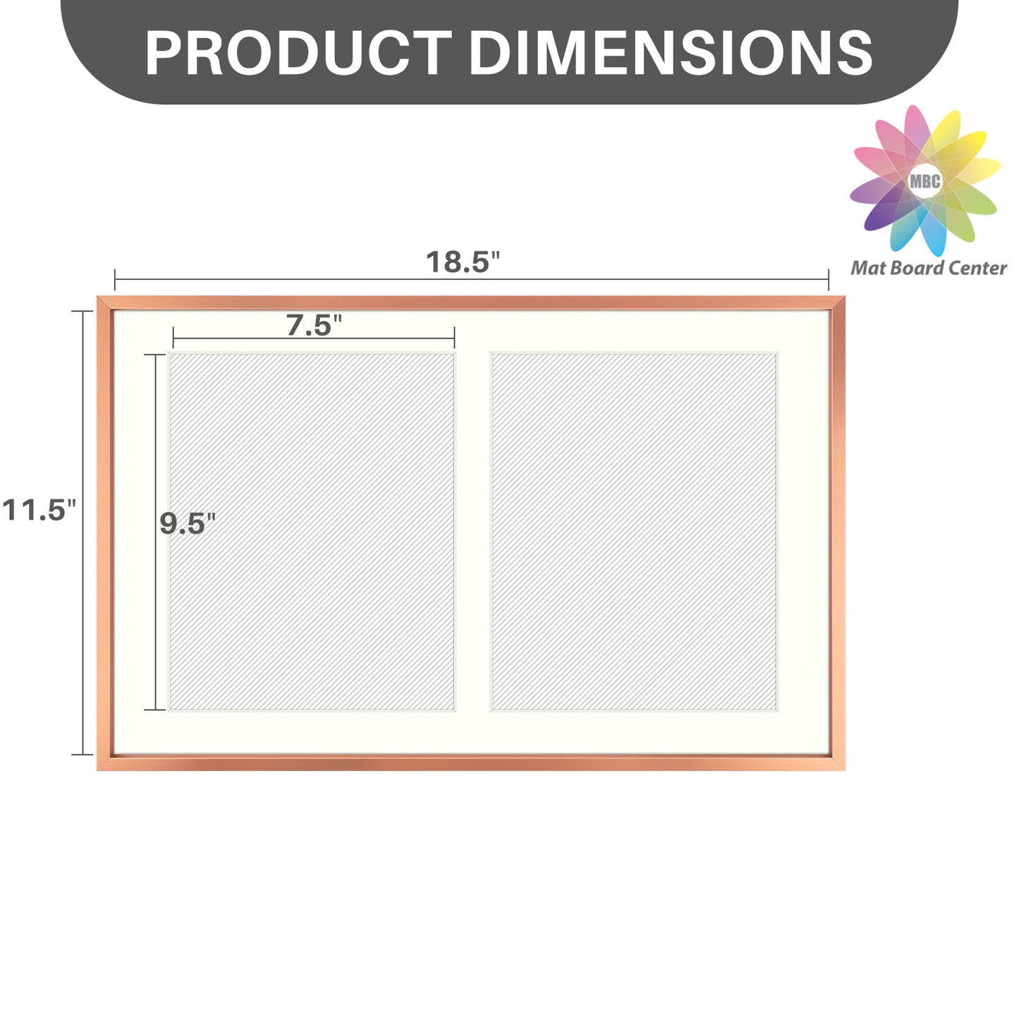 12x19 Aluminum Collage Picture Frame for Two 8x10 Photos (6 Pcs per Box)