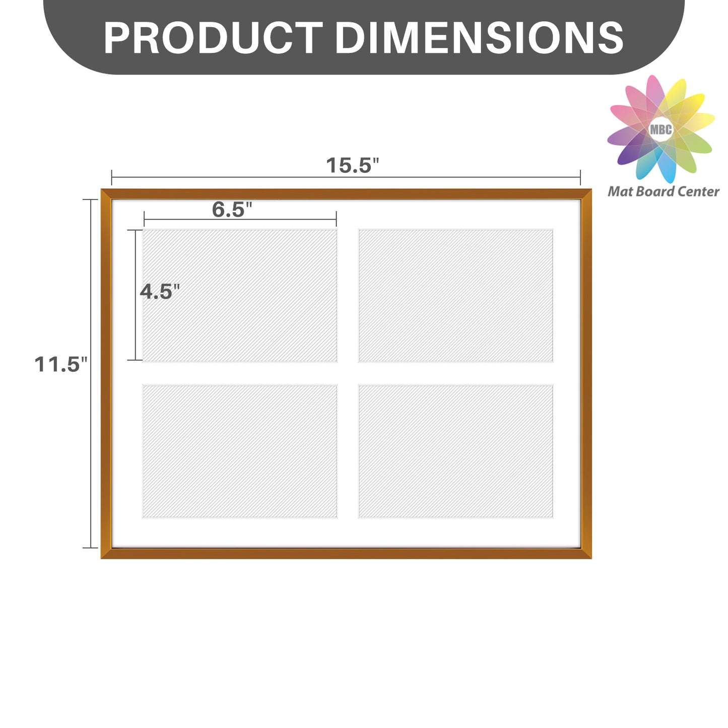 12x16 Aluminum Collage Picture Frame for Four 5x7 Photos (6 Pcs per Box)