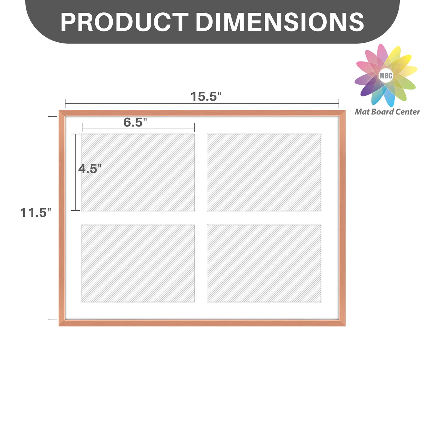 12x16 Aluminum Collage Picture Frame for Four 5x7 Photos (6 Pcs per Box)