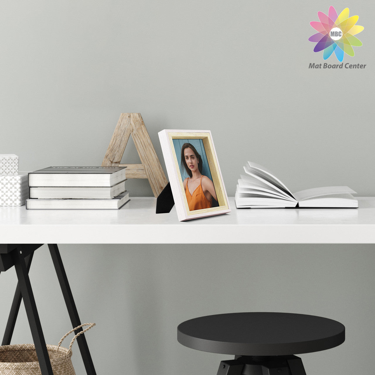 BOGO Pack of 12, 5x7 White/Beige Picture Frame with Real Glass