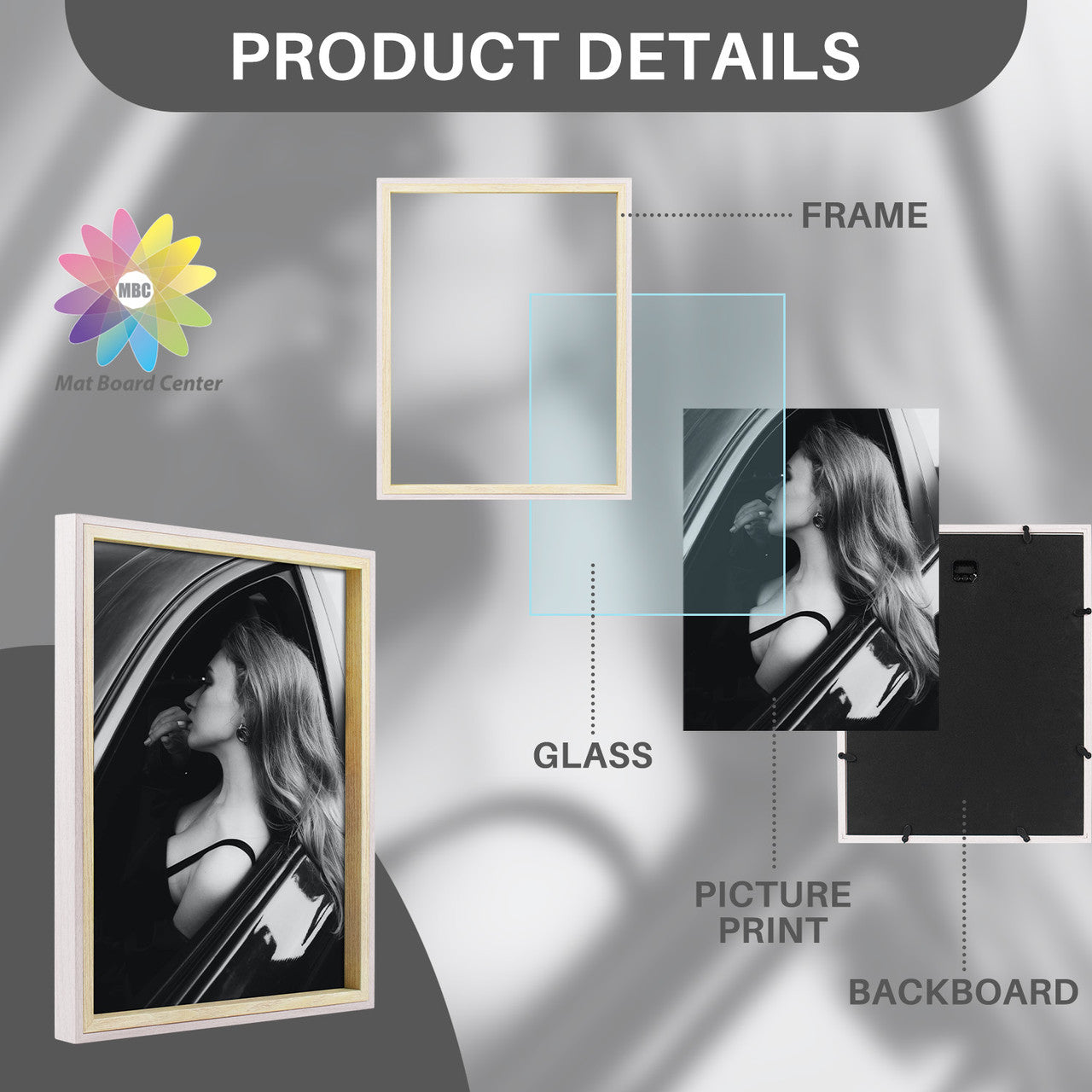 BOGO Pack of 12, 11x14 White/Natural Picture Frame with Real Glass