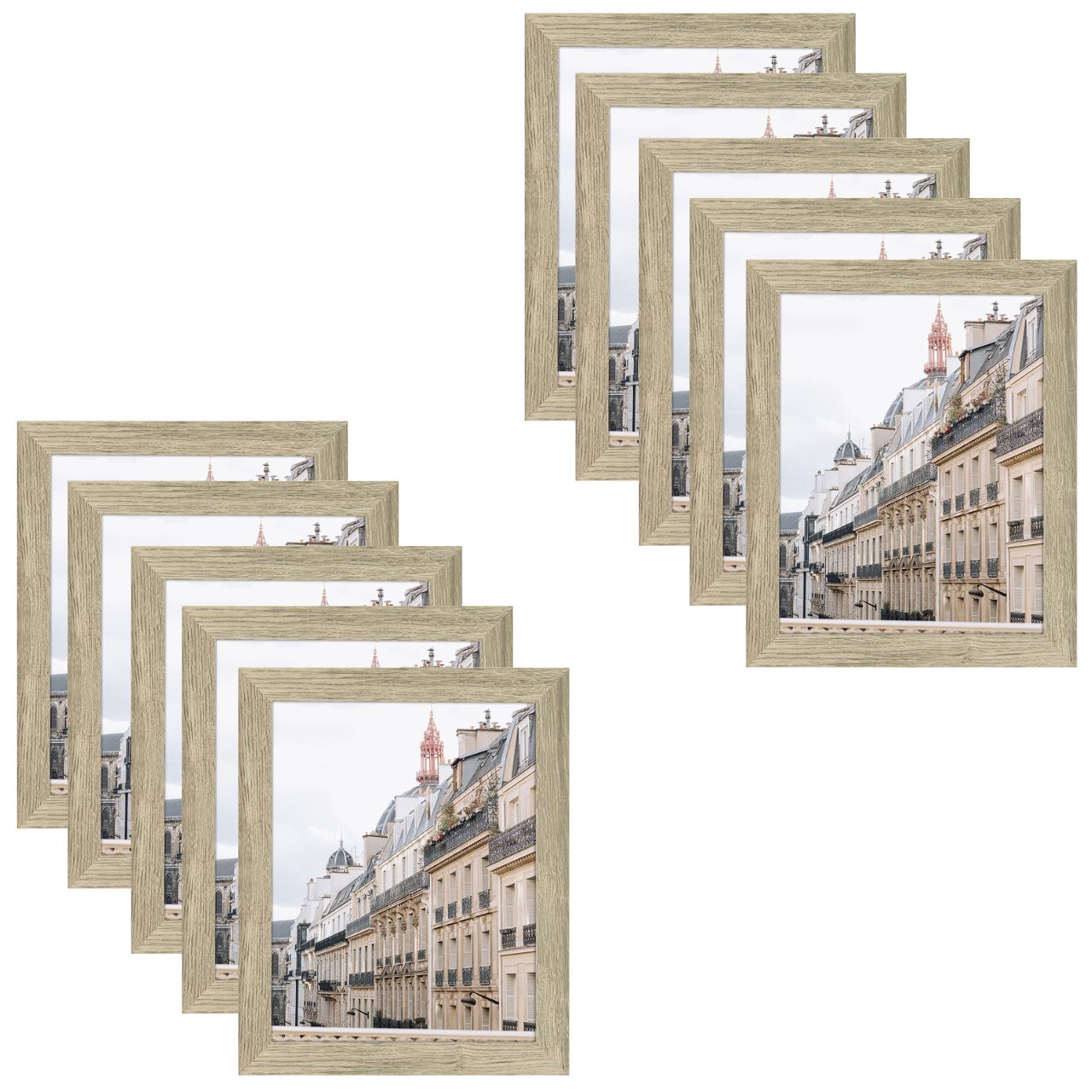 BOGO Pack of 10, 11X14 Picture Frames with Real Glass Beige
