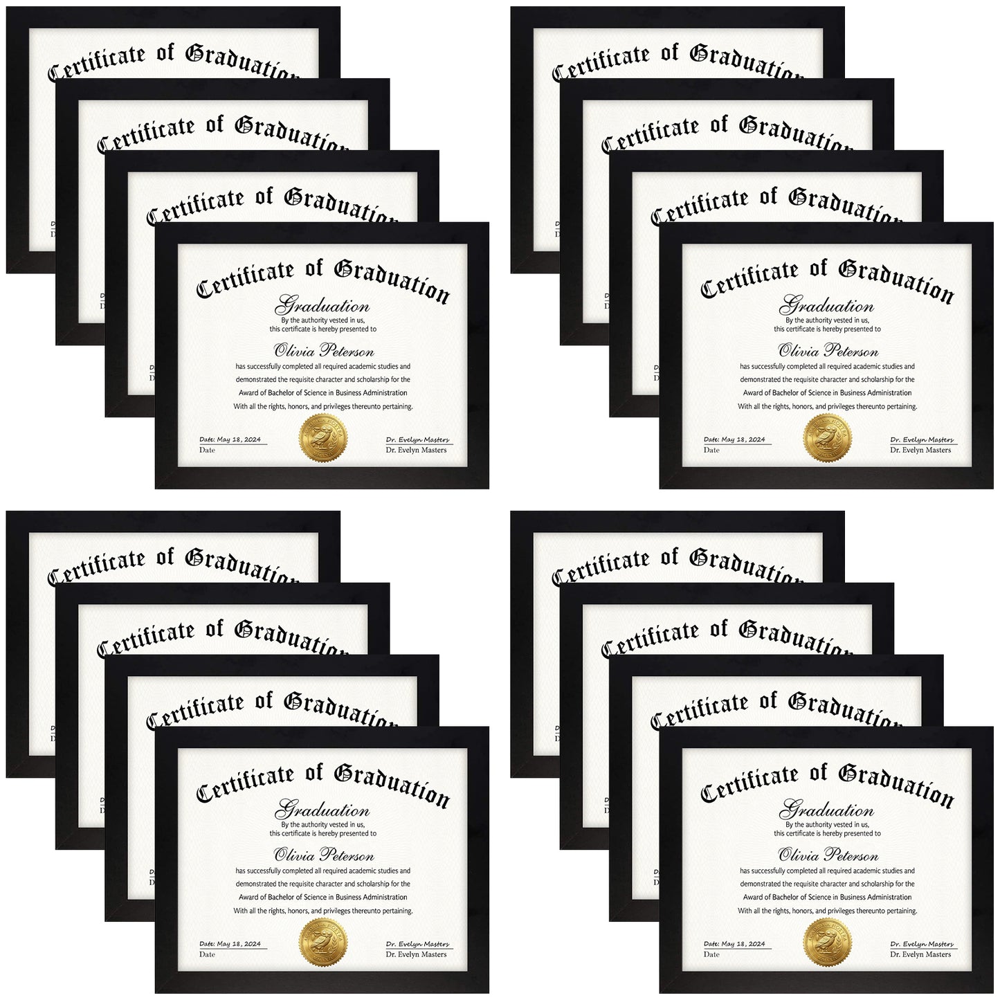 8.5x11 Picture Frame with Real Glass (16 Pcs Per Box)