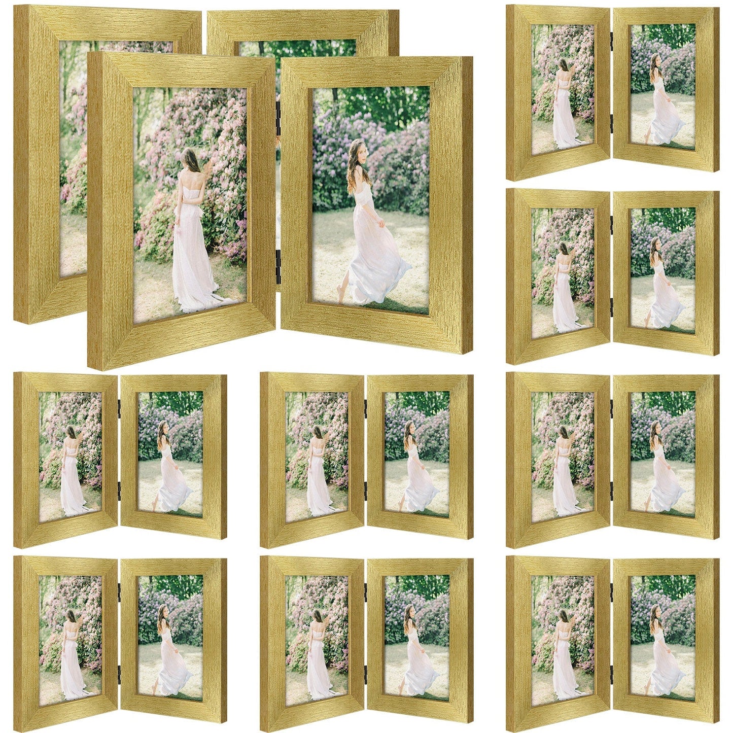 Double Picture Frame For 4x6 Photo Hinged Frames (10 Pcs Per Box)