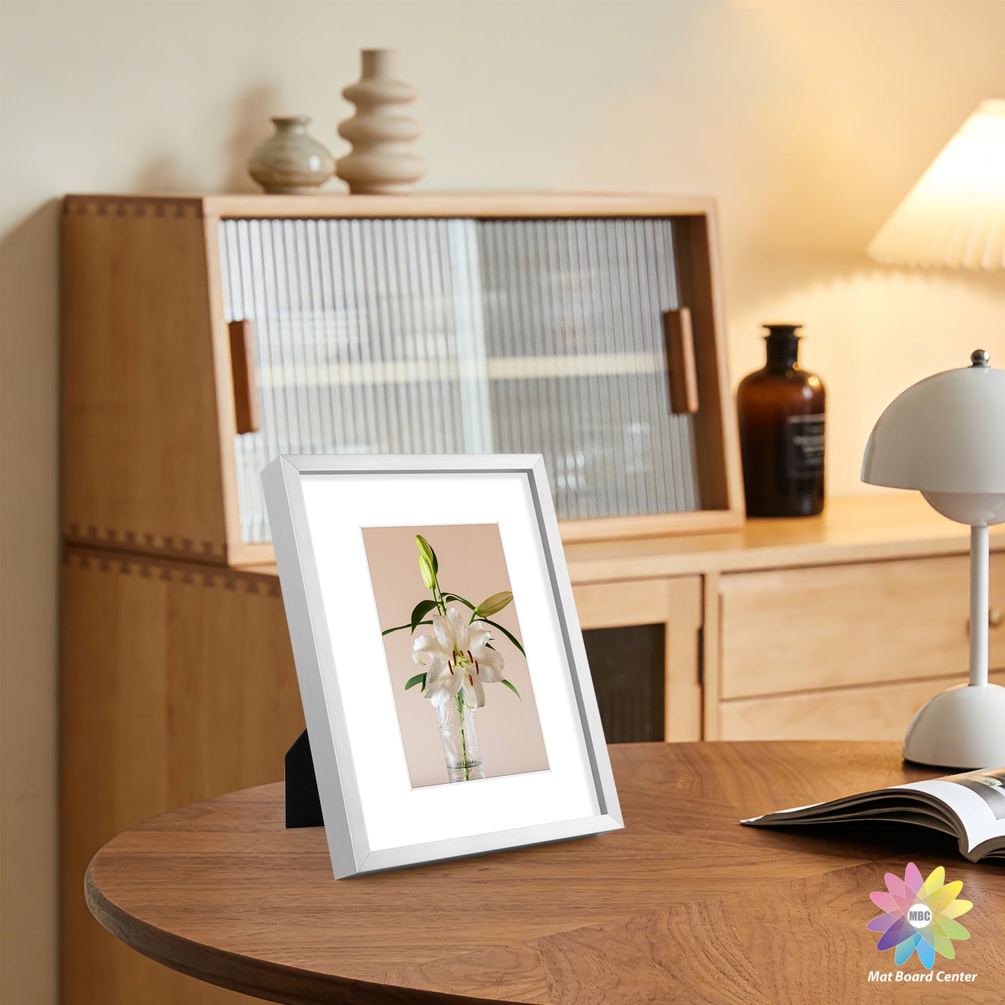 Clearance 6x8 Aluminum Picture Frame Displays 4x6 Photos with White Mat and Real Glass (12 Pcs Per Box)