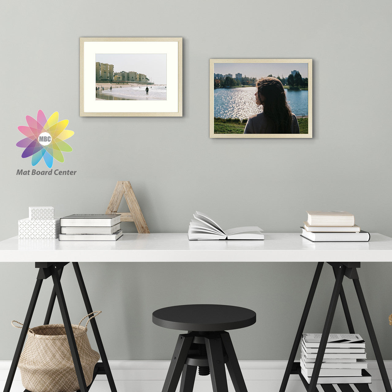 Clearance, Pack of 8, 12x16 Beige Picture Frame for 8x12 Photo with Ivory Mat and Real Glass