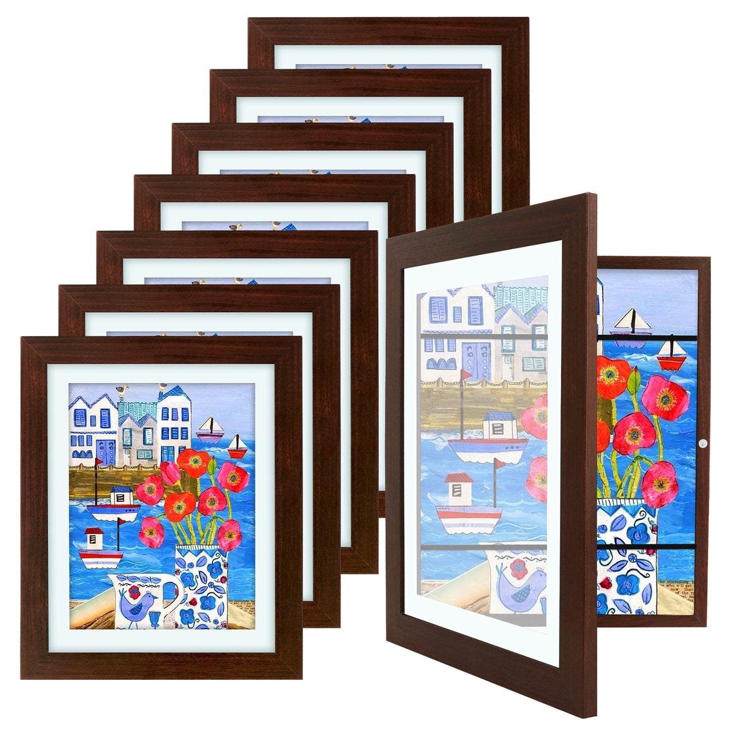 10x12.5 Kids Art Frames (8 Pcs Per Box) Walnut