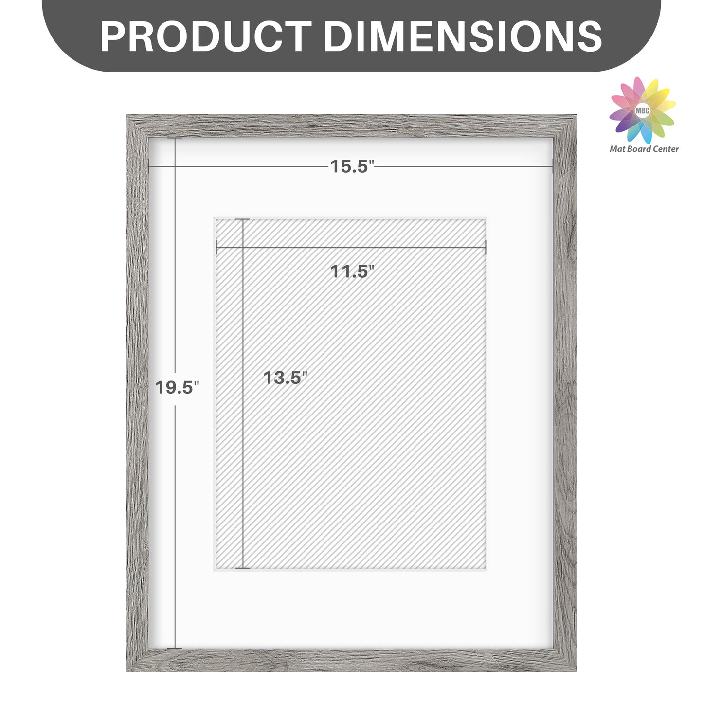 16x20 Picture Frame for 11x14 Photo with White Mat and Real Glass (6 Pcs Per Box)