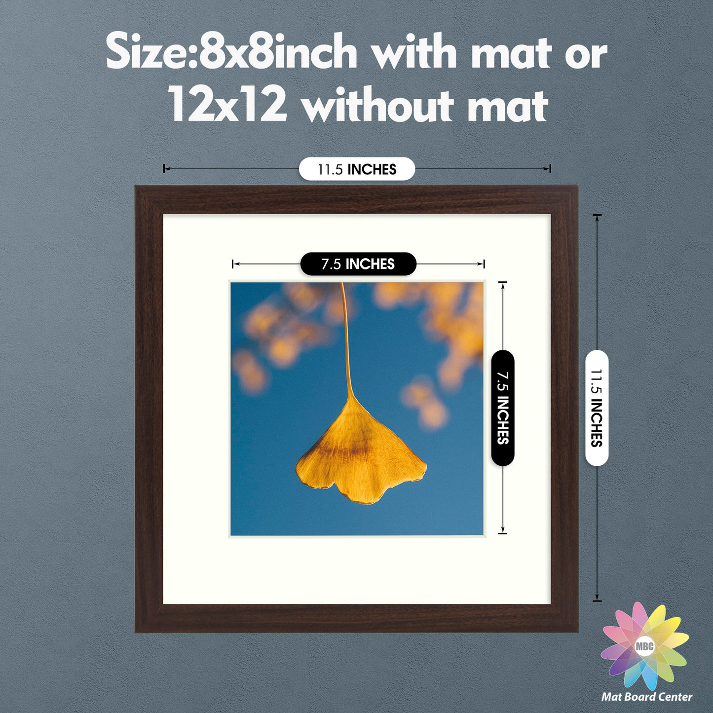 12x12 Picture Frame with White Mat for 8x8 Photo (9 Pcs Per Box)