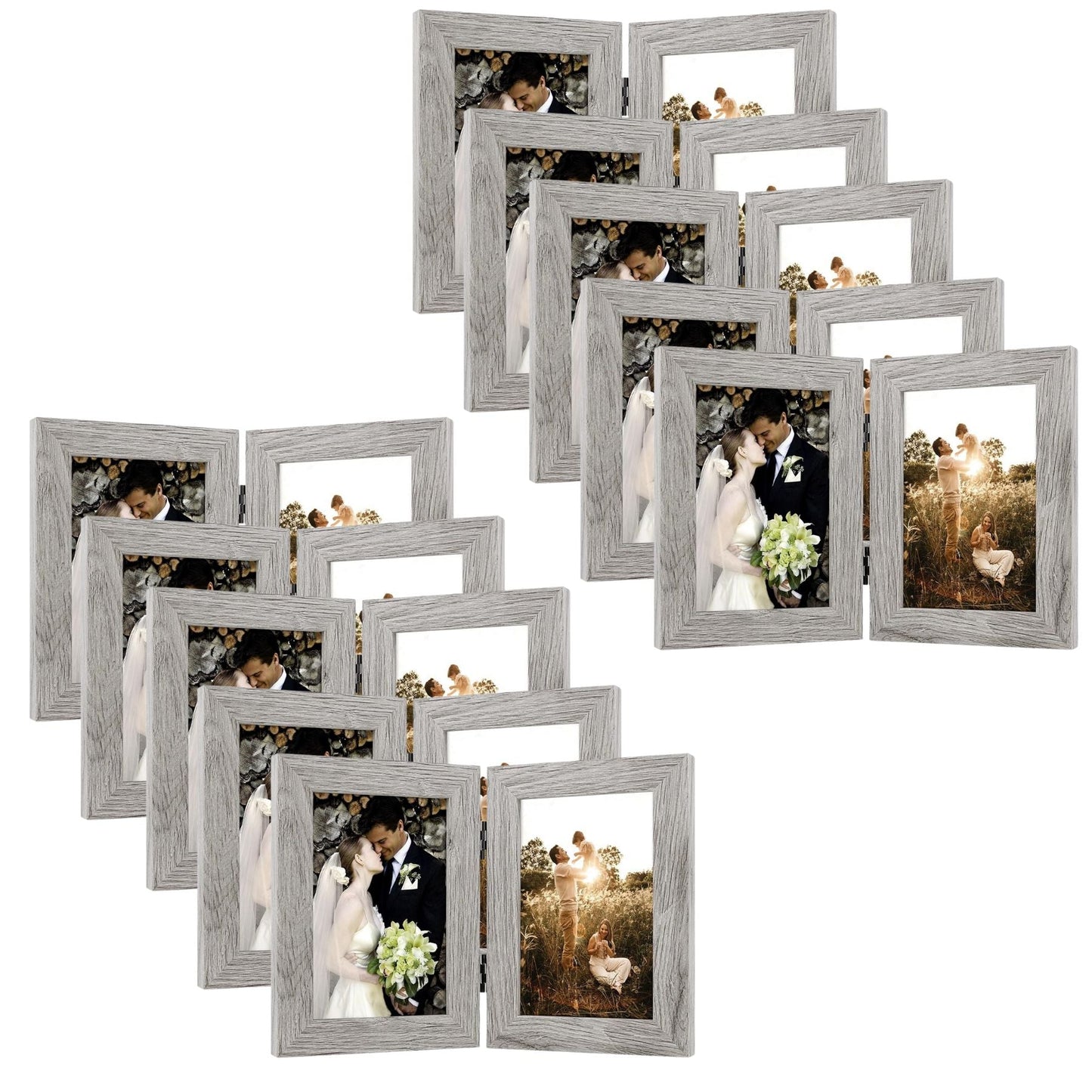 Double Picture Frame For 4x6 Photo Hinged Frames (10 Pcs Per Box)
