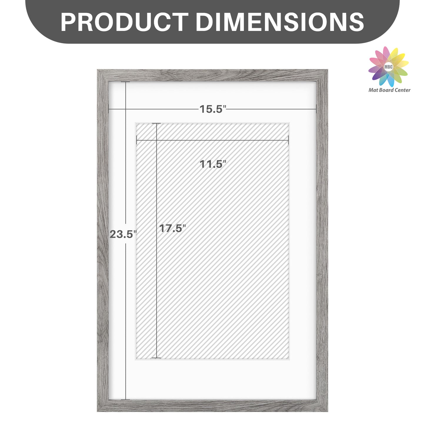 16x24 Picture Frame for 12x18 Photo with White Mat and Real Glass (6 Pcs Per Box)