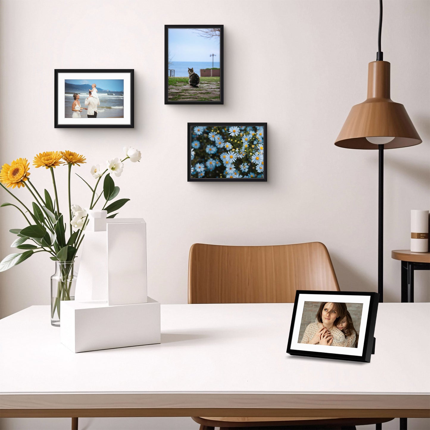 5x7 Metal Picture Frame for 4x6 Photo with White Mat and Real Glass (24 Pcs per Box)