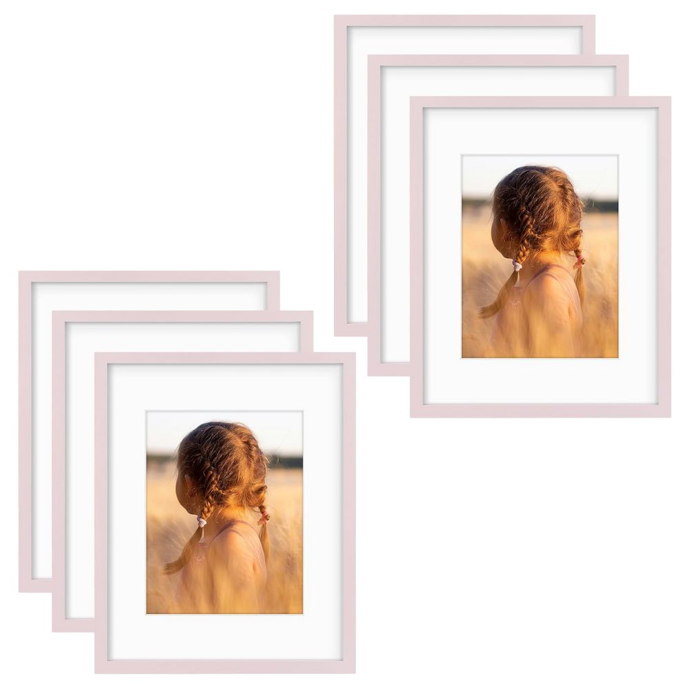 16x20 Picture Frame for 11x14 Photo with White Mat and Real Glass (6 Pcs Per Box) Pink