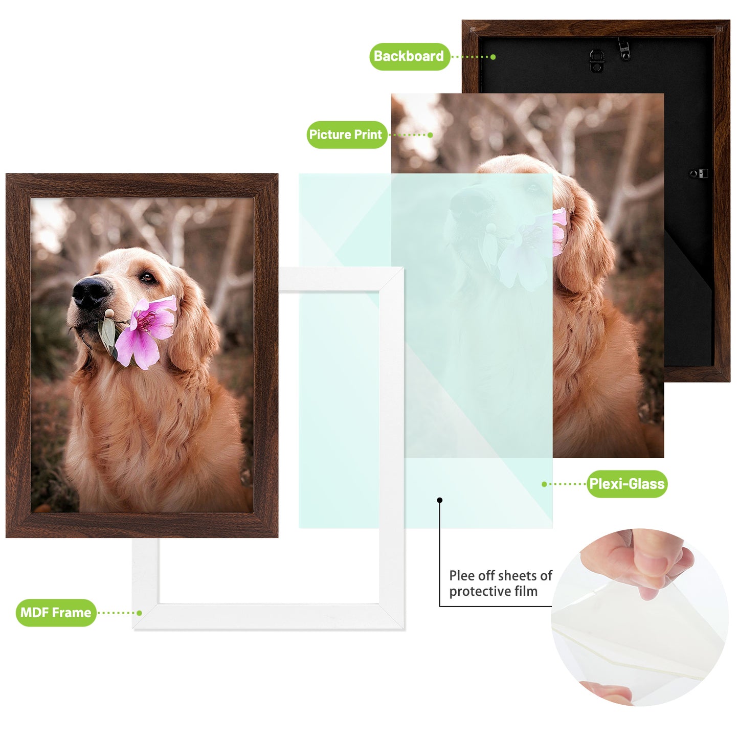 A4 Brown Picture Frame with Plexiglass (24 Pcs Per Box)