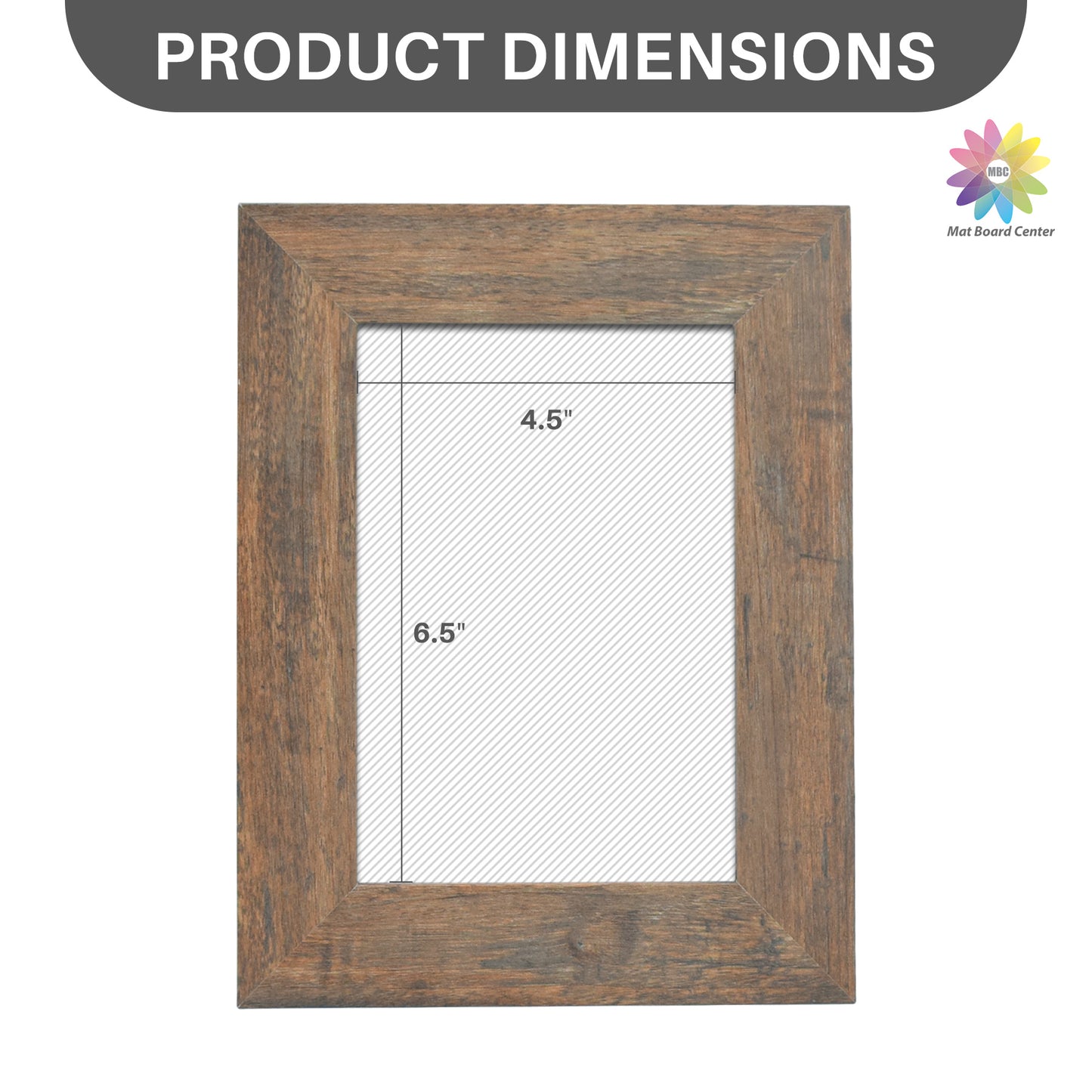 Clearance 5x7 Picture Frame with Real Glass Retro Brown and Distressed White (20 Pcs Per Box)