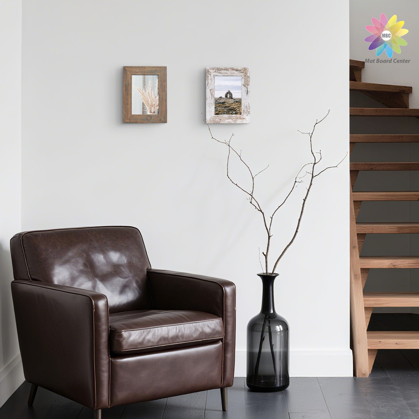 Clearance 5x7 Picture Frame with Real Glass Retro Brown and Distressed White (20 Pcs Per Box)