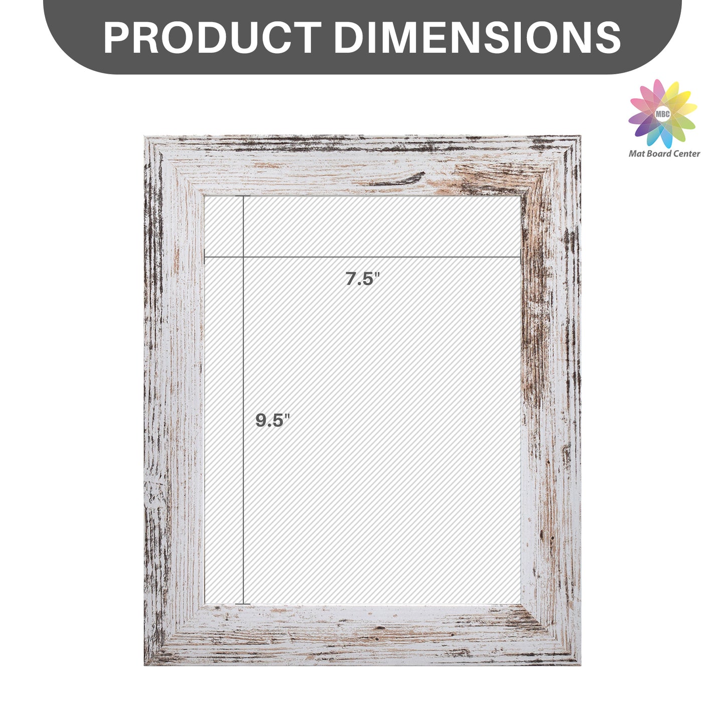 Clearance 8x10 Picture Frame with Real Glass Retro Brown and Distressed White (16 Pcs Per Box)