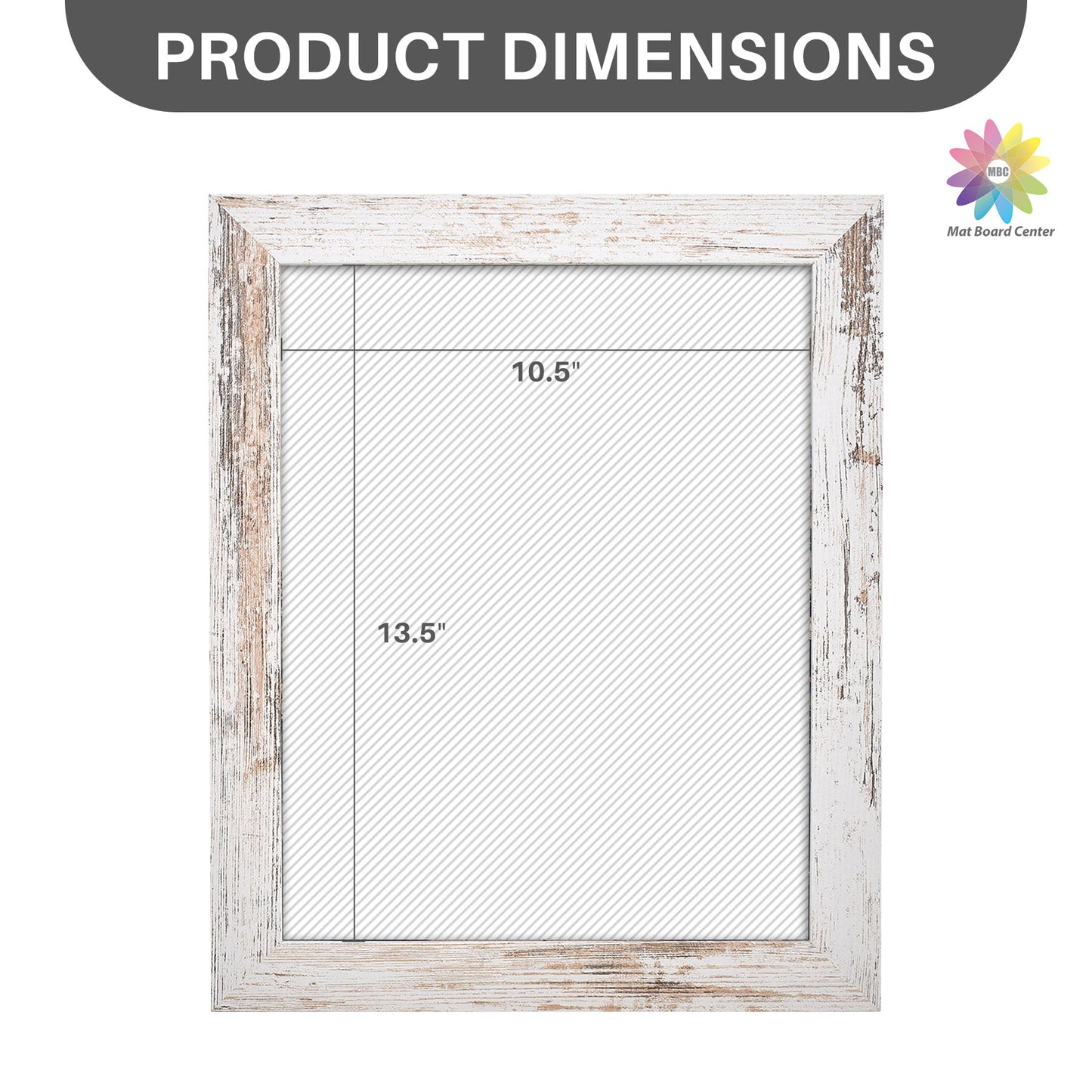 Clearance 11x14 Picture Frame with Real Glass Retro Brown and Distressed White (10 Pcs Per Box)