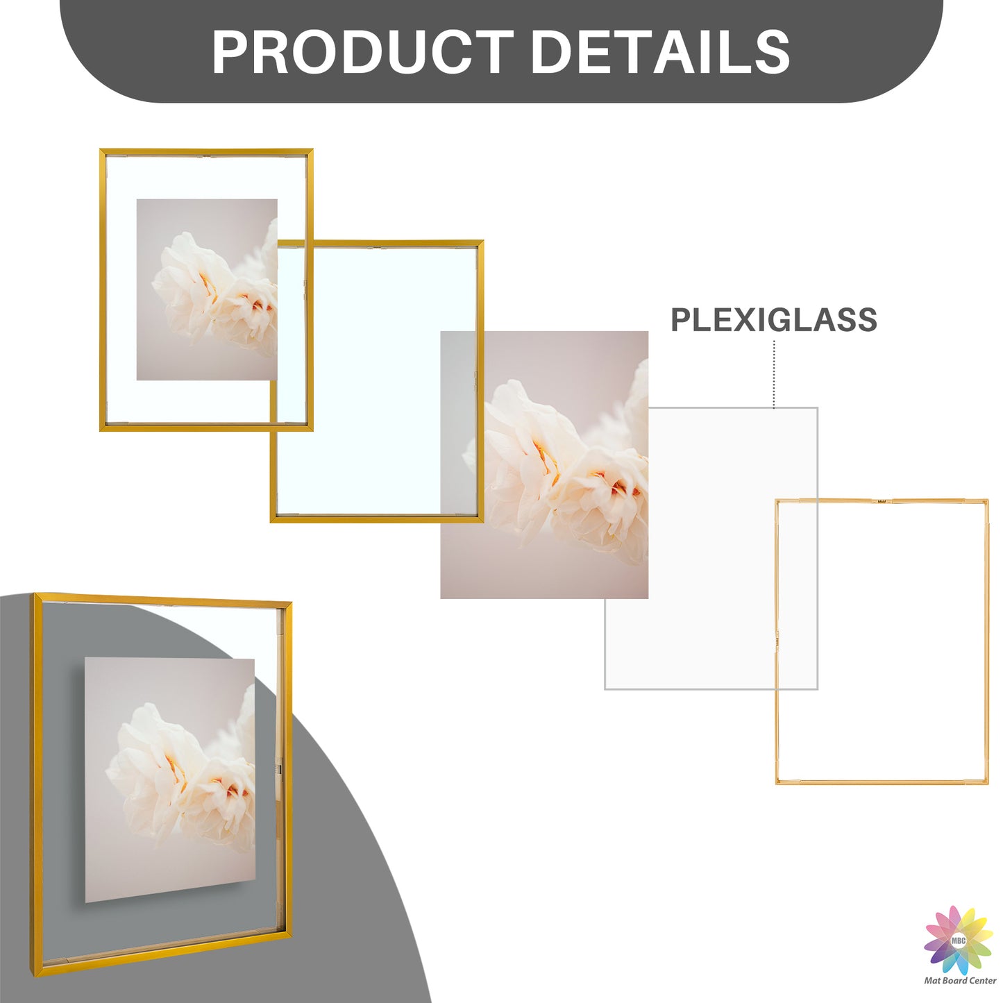 12x16 Floating Frame Displays Any Size Photo up to 12 by 16 (6 Pcs Per Box)