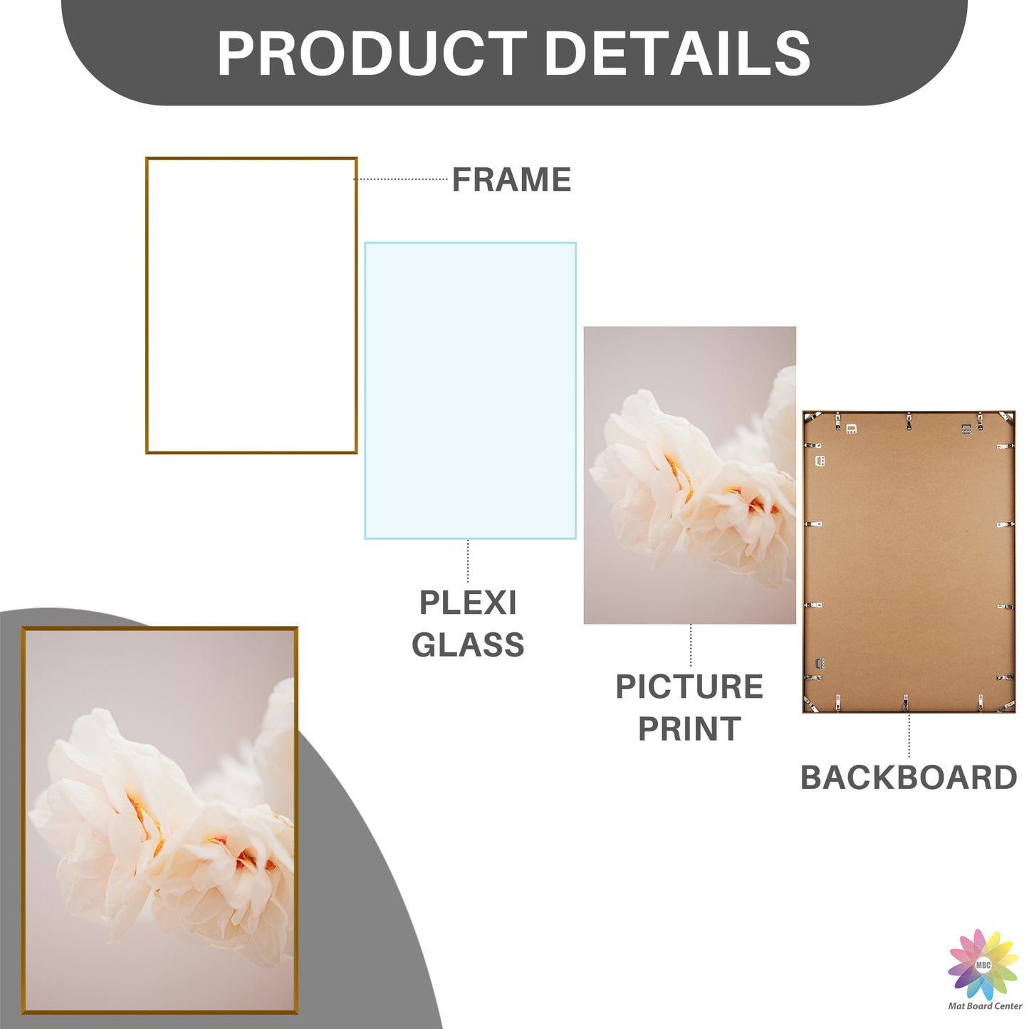 A1 Metal Picture Frame for 23.4x33.1 Picture with Plexiglass(3 Pcs Per Box)