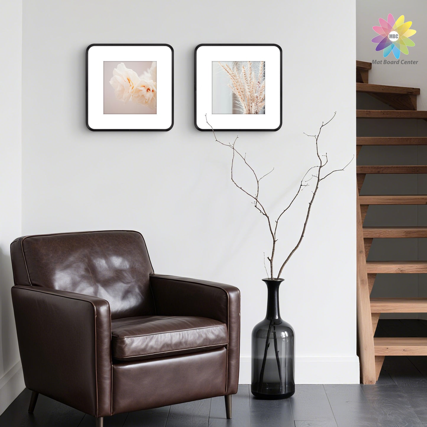 12x12 Round Corner Aluminum Picture Frame with White Mat for 8x8 Picture(6 Pcs Per Box)