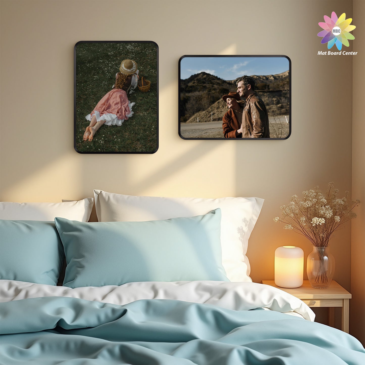 12x16 Round Corner Aluminum Picture Frame with White Mat for 8.5x11 Picture(6 Pcs Per Box)