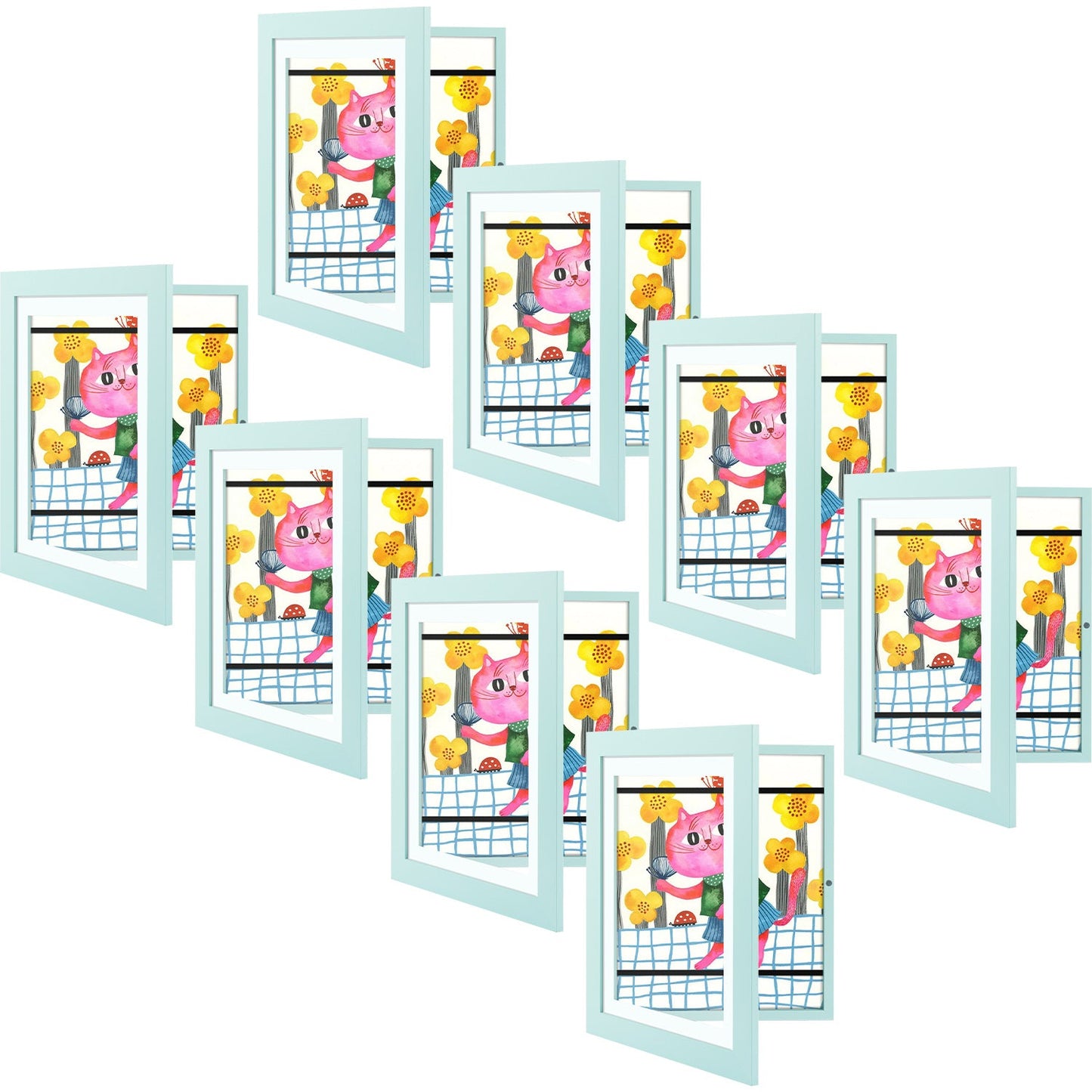 10x12.5 Kids Art Frames (8 Pcs Per Box) Light Blue