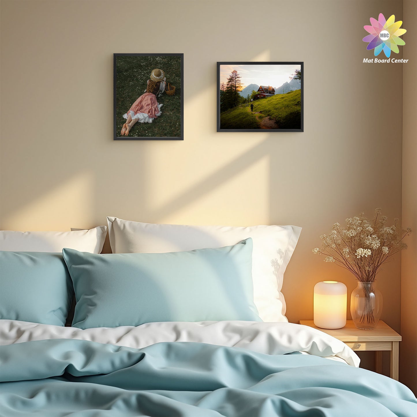 8x10 Collage Picture Frame With White Mat Display Two 4X6 Photo Black (12 Pcs Per Box)