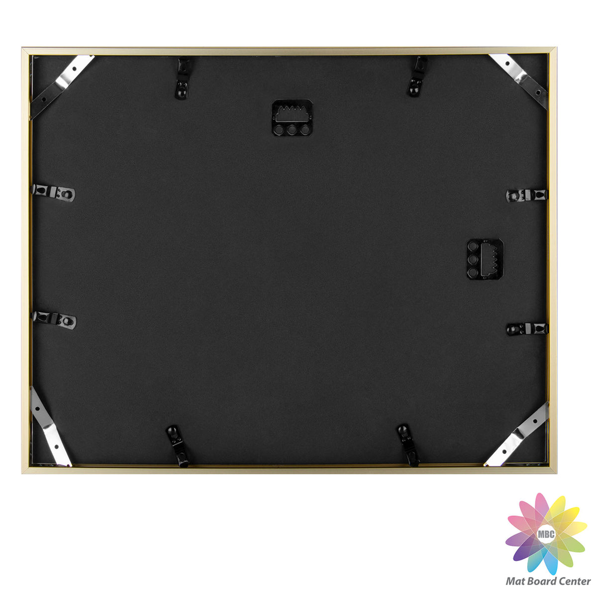 11x14 Gold Aluminum Frame with White Mat and Real Glass (6 Pcs Per Box)