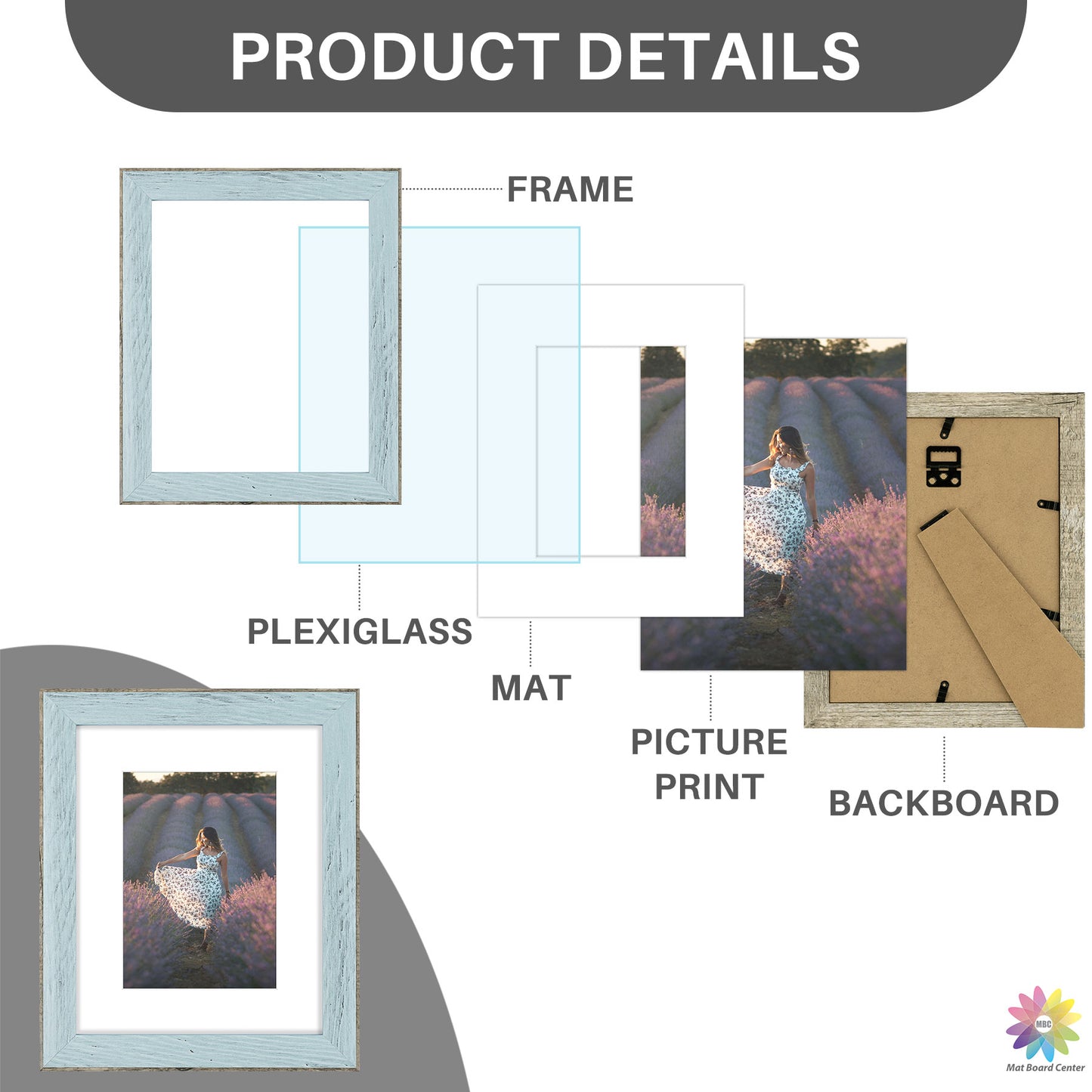 Clearance 8x10 Picture Frame for 5x7 Picture with Plexiglass (24 Pcs Per Box)