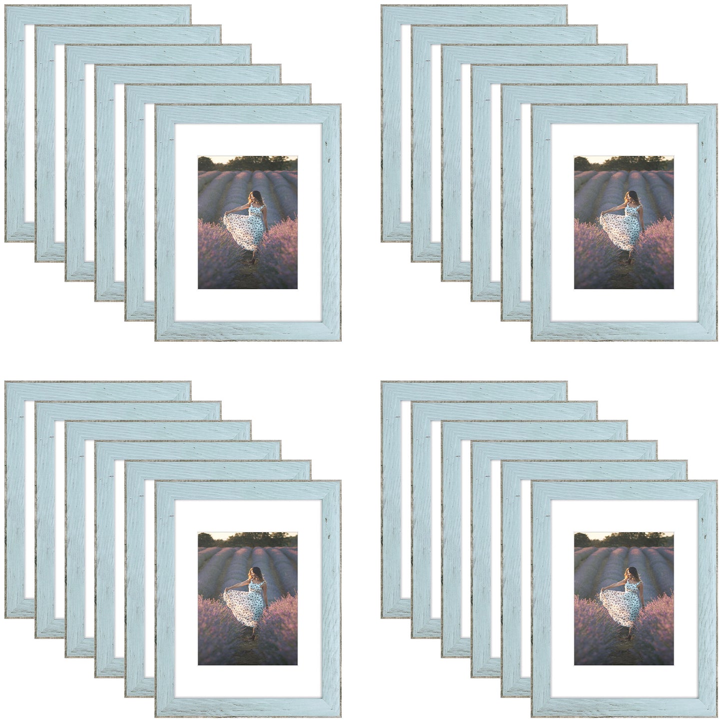 Clearance 9x12 Picture Frame for 6x8 Picture with Plexiglass (24 Pcs Per Box) Blue