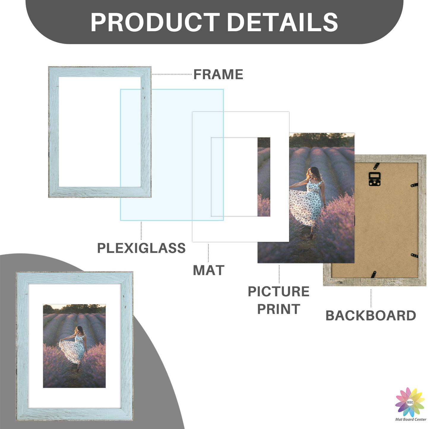 Clearance 9x12 Picture Frame for 6x8 Picture with Plexiglass (24 Pcs Per Box)