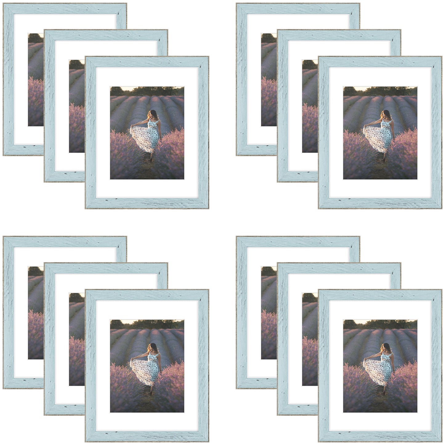 Clearance 11x14 Picture Frame for 8x10 Picture with Plexiglass (12 Pcs Per Box) Blue