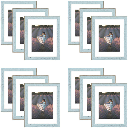 Clearance 11x14 Picture Frame for 8x10 Picture with Plexiglass (12 Pcs Per Box) Blue