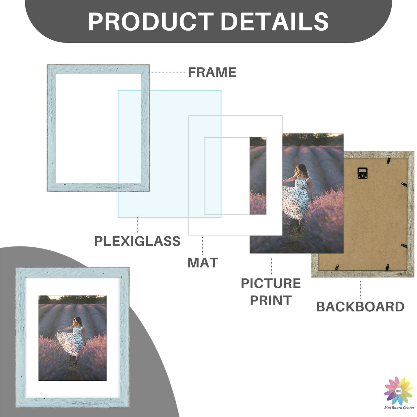 Clearance 11x14 Picture Frame for 8x10 Picture with Plexiglass (12 Pcs Per Box)