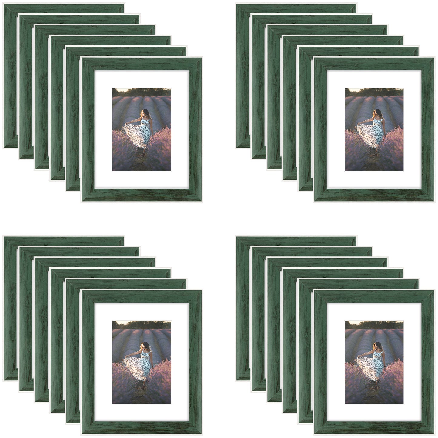 Clearance 8x10 Picture Frame for 5x7 Picture with Plexiglass (24 Pcs Per Box) Green