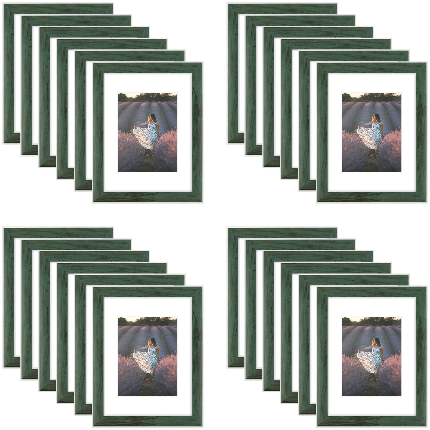 Clearance 9x12 Picture Frame for 6x8 Picture with Plexiglass (24 Pcs Per Box) Green