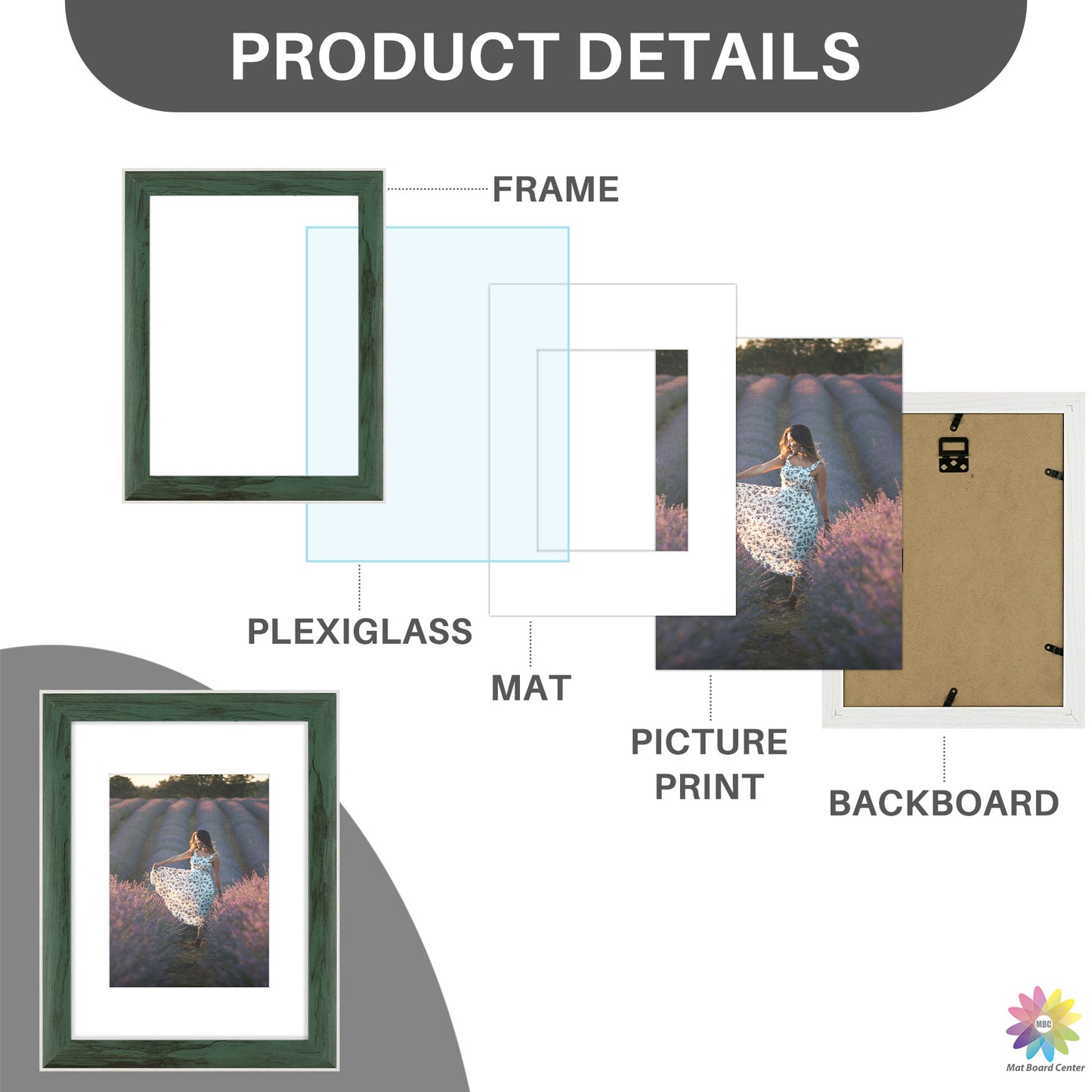 Clearance 9x12 Picture Frame for 6x8 Picture with Plexiglass (24 Pcs Per Box)