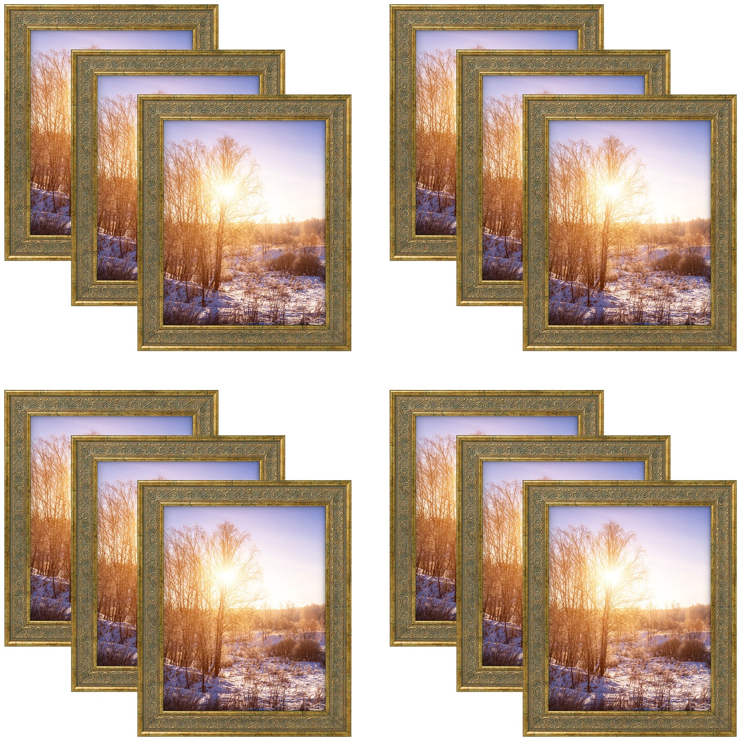 8x10 Distressed Gold Ornate Picture Frame (12 Pcs per Box)